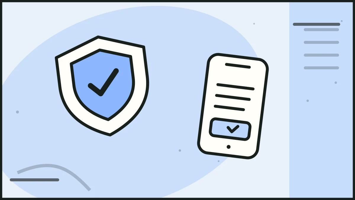 A protective shield beside a mobile screen, illustrating accessibility.