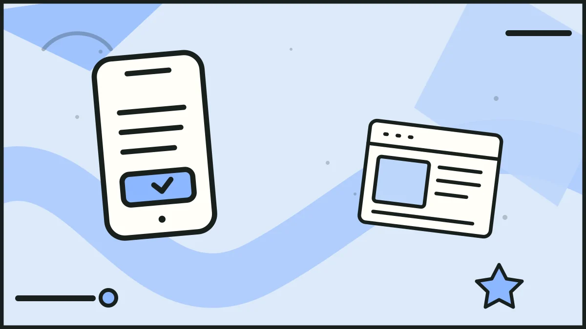 A mobile screen beside a browser page, illustrating mobile usability.
